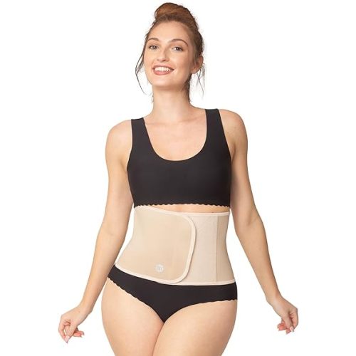Belly Bandit Basics Postpartum Belly Wrap – Adjustable Compression Support Belt for Core & Back Recovery – Ideal for Post-Pregnancy Tummy Control & Waist Support | Nude, Small