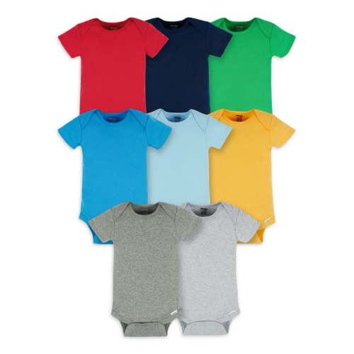 Onesies Brand Baby Boy Short Sleeve Onesies Bodysuits, 8-Pack, Sizes Newborn-12M