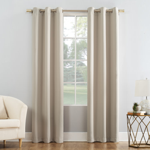 Mainstays 1-Piece Blackout Energy Efficient Grommet Single Curtain Panel, 40"x84", Beige