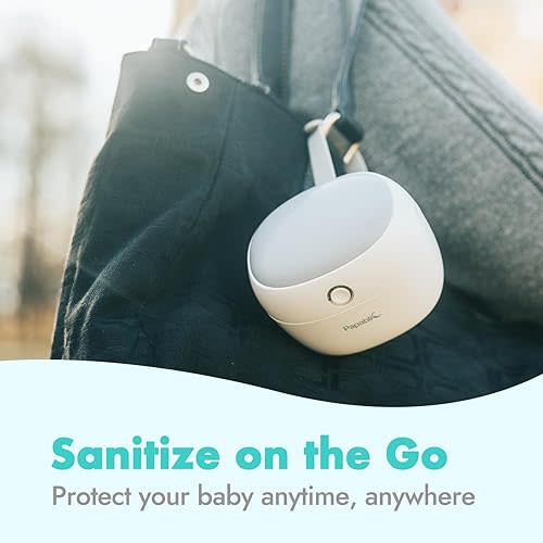 Papablic Portable Pacifer Sanitizer, UV Light Sanitizer Case for Pacifer, USB Rechargeable Mini Pacifer Sanitizer Box, 99.9% Cleaned in 59 Seconds