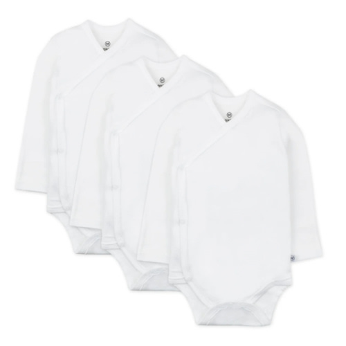 3-Pack Organic Cotton Long Sleeve Side-Snap Bodysuits | Honest Baby Clothing