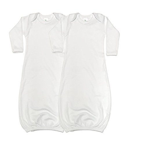 Laughing Giraffe Baby Long Sleeve Sleeper Gowns (Set of 2 -LG3800) White 0-3 months