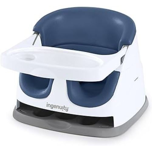 Ingenuity Baby Base 2-in-1 Booster Feeding and Floor Seat with Self-Storing Tray - Night Sky