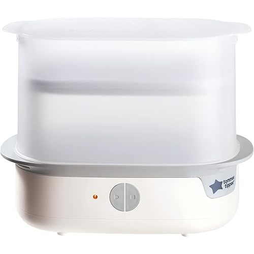 Tommee Tippee Advanced Steam Electric Sterilizer for Baby Bottles, Kills Viruses* and 99.9% of Bacteria, 5-Minute Sterilization Cycle