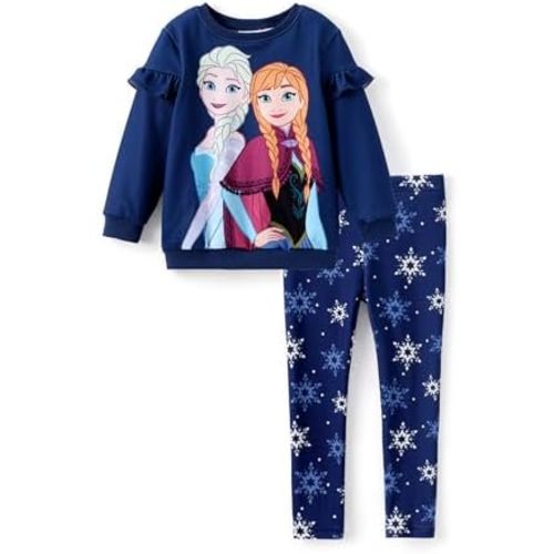 Disney Frozen Toddler Girl Outfit Girls Clothes Long Sleeve Shirt and Leggings Clothing Sets Casual Fall Pullover