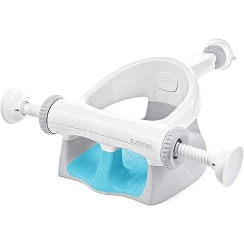 Summer Infant My Bath Seat Soft Support (Aqua ) – Contoured Bath Seat for Children Transitioning to the Adult Bathtub – Features Drain Holes, Sure & Secure Suction Cups, and Spacious Open-Side Design