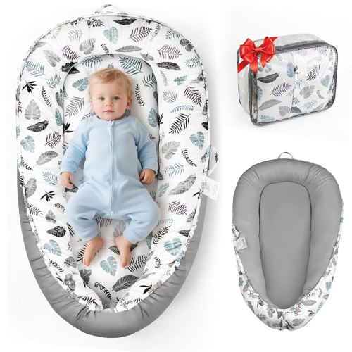 Baby Lounger & Nest for Newborn 0-24 Months, Baby Nest Supervised Breathable Cotton for Newborn, Newborn Essentials Gifts, Breathable Portable Infant Lounnger for Travel and Home