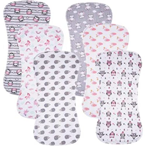 Gelisite 6 Pack Cotton Baby Burp Cloths Extra Absorbent Soft for Baby Boys and Girls (Multi02)