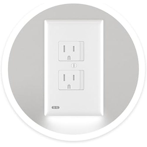 3 Pack - SnapPower SafeLight [For Duplex Outlets] - Self-Closing Safety Cover Plate with LED Night Light - Child-Proofing Wall Plate Helps Protect Baby From Electrical Shock - (Duplex, White)