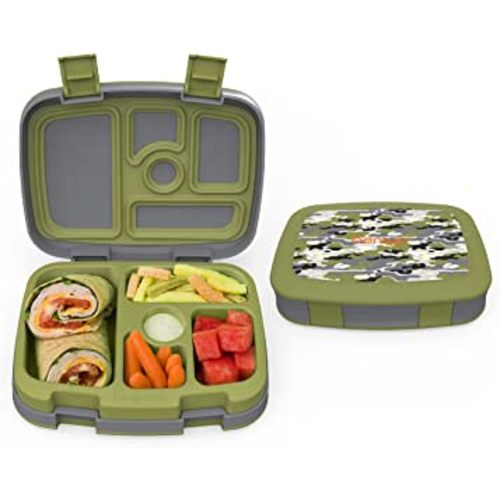 Bentgo Kids Prints (Camouflage) - Leak-Proof, 5-Compartment Bento-Style Kids Lunch Box – Ideal Portion Sizes for Ages 3 to 7 – BPA-Free and Food-Safe Materials