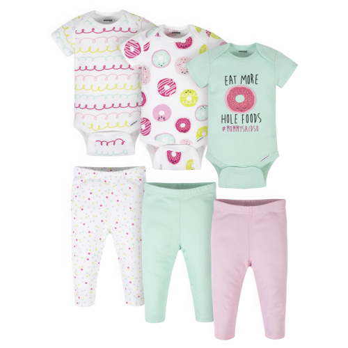 Onesies Brand Baby Girls Bodysuits & Pants Set, 6-Piece