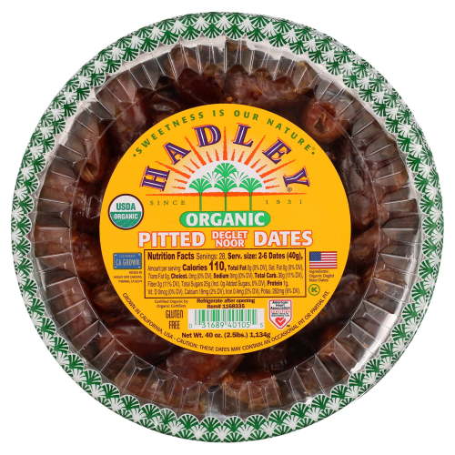 Hadley Organic Pitted Dates California Grown Deglet Noor 40 Ounce