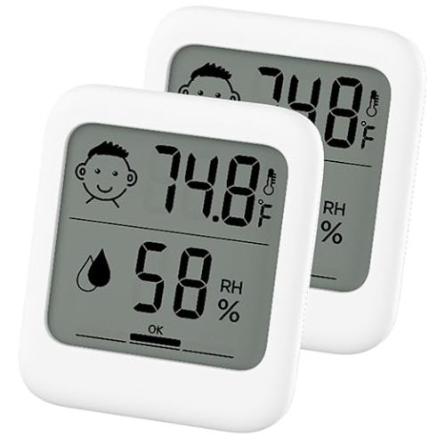 Pack of 2 Digital Thermometer and Hygrometer with Comfort Face Display, Hygrometer, Stand, Magnet, Hanging, Simple, Infectious Disease Prevention, Heat Stroke Prevention
