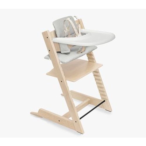 Stokke® Tripp Trapp® High Chair² Natural, Nordic Grey Cushion and Tray