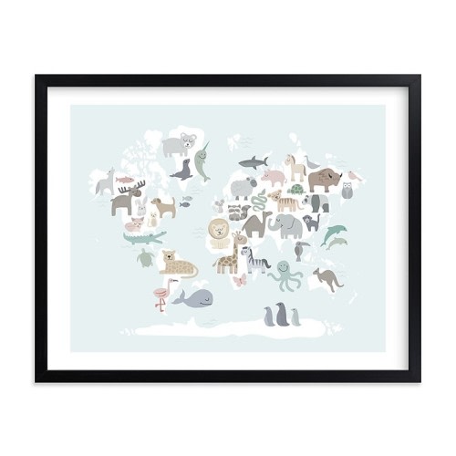 Minted® Wild World Map Wall Art by Jessie Steury