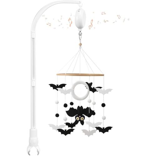 Montessori Mobile, Musical Black and White Baby Crib Mobile for Baby Boys & Girls, Digital Music Box with 12 lullabies, Baby mobile for crib, Nursery Mobiles for Crib & Bassinet