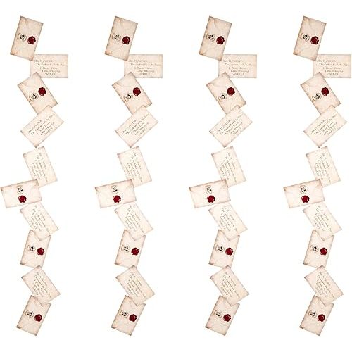 CON*QUEST Journals Harry Potter Official Floating Hogwarts Acceptance Letter Decoration, 40 Letter Cards & Nylon String for Hanging, Home Decor, Officially Licensed (40-Pieces, 4 String of 10 Letter)