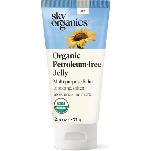 Sky Organics Organic Petroleum-free Jelly, Multi-Purpose Skin Care Balm with Organic Shea Butter, Coconut Oil, Olive Oil & Vitamin E, Moisturizing Lip Balm & Moisturizer for Dry Skin, 2.5 Oz w Ebook
