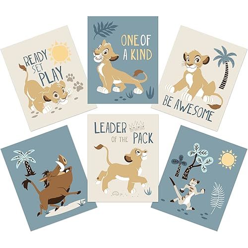 Lambs & Ivy Disney Baby Lion King Unframed Wall Art - Simba/Timon/Pumba