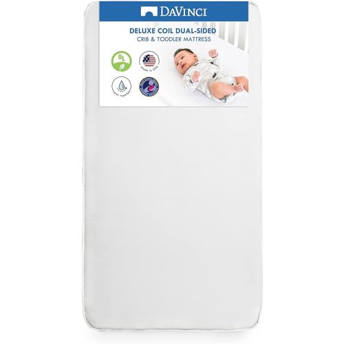 DaVinci Deluxe Coil Dual-sided Crib & Toddler Mattress, Extra firm, Waterproof, Greenguard Gold Certified