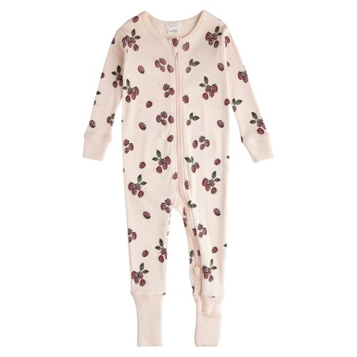 Berry Print One Piece Cotton Convertible Footie Pajamas