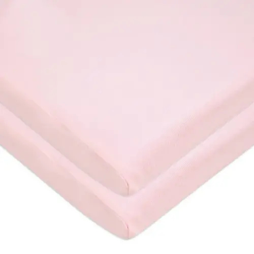 American Baby Company 15" x 33" Fitted Bassinet Sheet, 100% Natural Cotton Jersey Knit, Pink, Soft Breathable, for Girls, Pack of 2