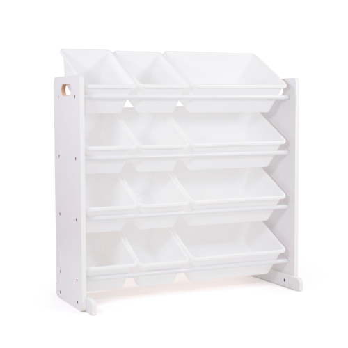 Humble Crew Cambridge Toy Storage Organizer with 12 Plastic Storage Bins, White