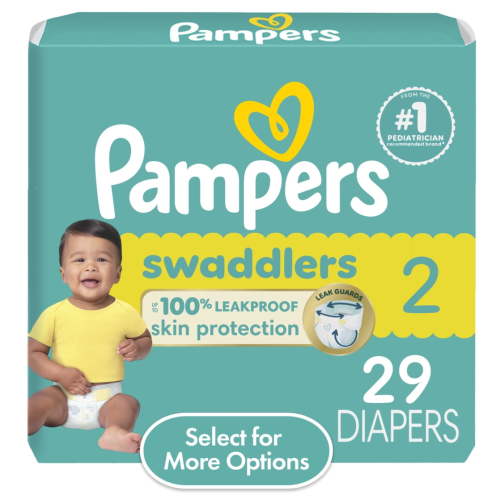 Pampers Swaddlers Diapers, Size 2, 29 Count (Select for More Options)