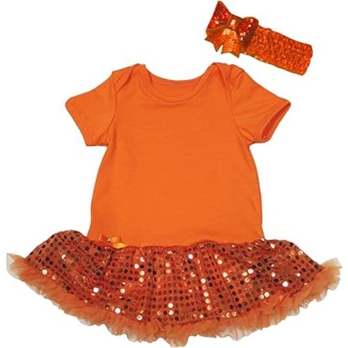 Petitebella Single Color Bodysuit Sequins Tutu Baby Dress Nb-18m