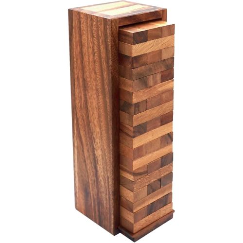 BSIRI Wood Tumbling Tower Game - Ideal for Party Games, Kids Games, Building Games, Camping Games, Outdoor Games for Adults and Family, Classic Stacking Block Games for Challenging Your Skills