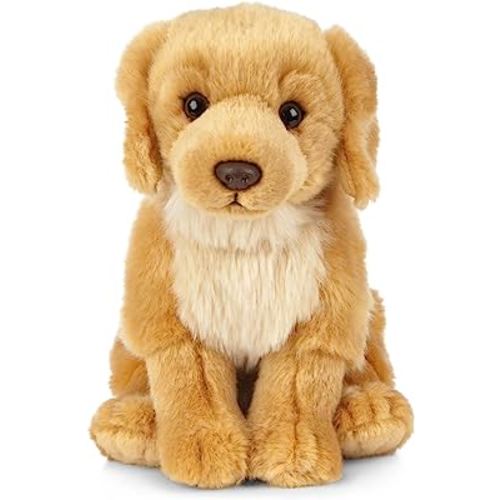 Living Nature Golden Retriever Stuffed Animal | Fluffy Dog Animal | Soft Toy Gift for Kids | 8 inches