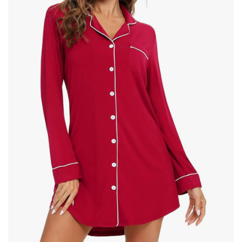 Senert Nightgowns for Women Short/Long Sleeve Sleep Shirt Button Down Night Gowns Maternity Pajamas Nursing Dress Sleepwear