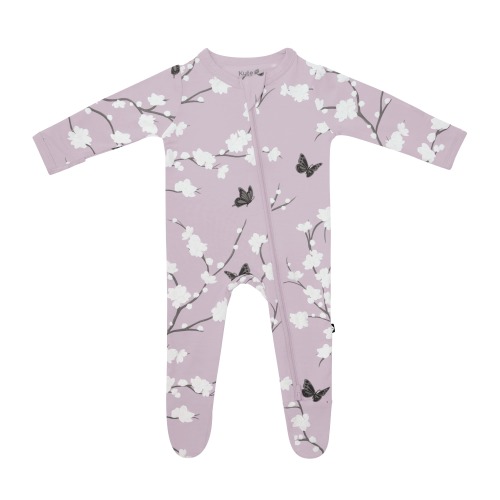 Zippered Footie in Cherry Blossom