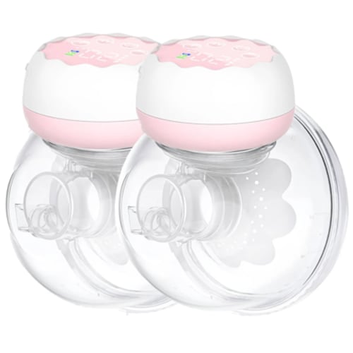 Yadala Breast Pump, Double Wearable Electric Hands-Free Breast Pump with 4 Modes, 12 Levels, Pink