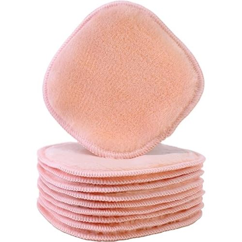 Polyte Premium Hypoallergenic Microfiber Fleece Makeup Remover and Facial Cleansing Cloth, 5 x 5 in, 10 Pack (Light Coral)