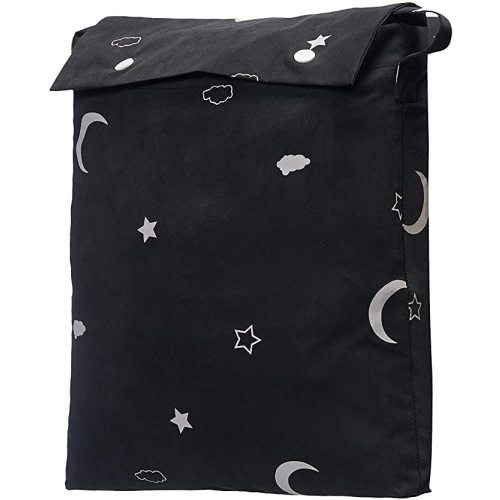 Amazon Basics Portable Travel Window Blackout Curtain Shades with Suction Cups-Black, 1-Pack, 78 by 50 inches - 1 Pack, Moon and Stars