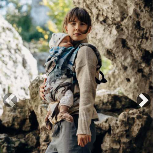 LennyUpGrade Carrier, Standard Size, jacquard weave 100% cotton - JURASSIC PARK - FOSSIL