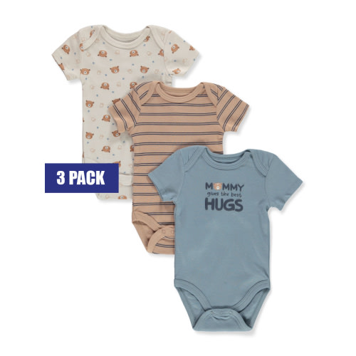 Baby Views Baby Boys' 3-Pack Bear Bodysuits