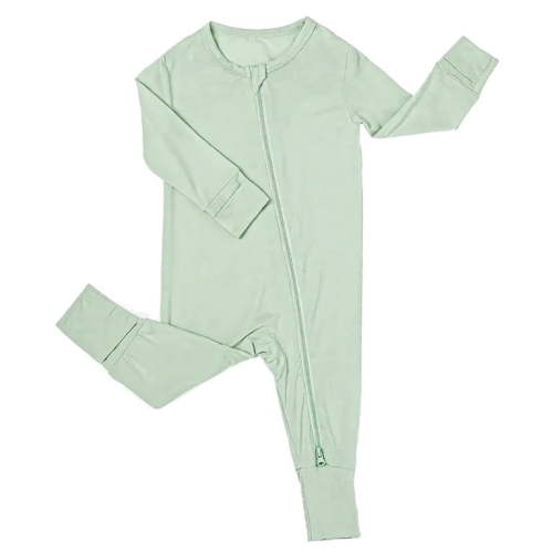 SXIMEE Unisex Baby Bamboo Viscose Pajamas with Mitten Cuffs Boys Girls 2 Way Zip Long Sleeve Sleepers
