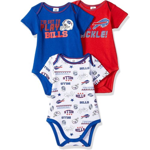 NFL Baby Boys 3 Pack Short Sleeve Bodysuit - 6-12 Months - Team Color