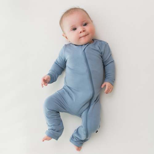 Zippered Romper in Slate | Romper Pajamas | Kyte Baby