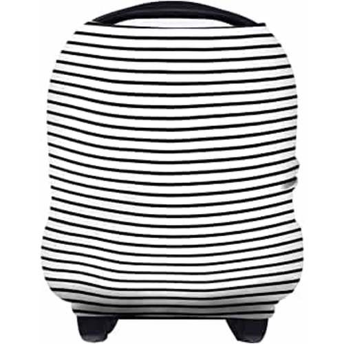 Yoofoss Nursing Cover Breastfeeding Scarf - Baby Car Seat Covers, Infant Stroller Cover, Strechy Carseat Canopy for Boys and Girls (Black Stripe)