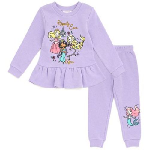 Disney Princess Rapunzel Jasmine Aurora Newborn Baby Girls Fleece Sweatshirt and Pants Set Purple 0-3 Months