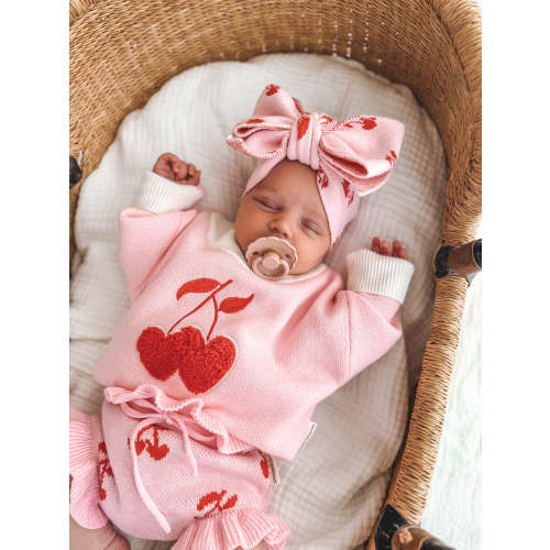 Sweet Cherry Boucle Sweater: 6-12 Months