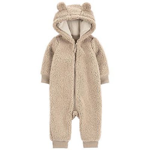 Baby Boy Carter's 1-Piece Brown Bear Sherpa Jumpsuit