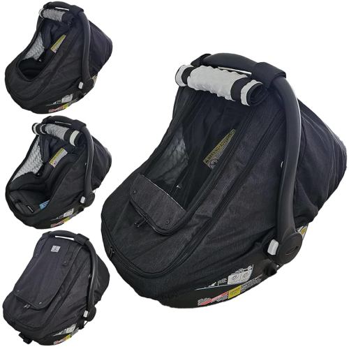 Waterproof Baby Car Seat Cover | Windproof Carseat Cover for Babies | Infant Car Seat Cover for Boys, Girls & Carseat Covers Baby Girl | Universal Fit (Black)