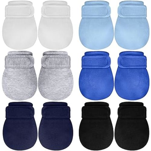 Newcotte Adjustable Baby Mittens No Scratch Newborn Cotton Breathable Gloves Warm Baby Mitts for Boys