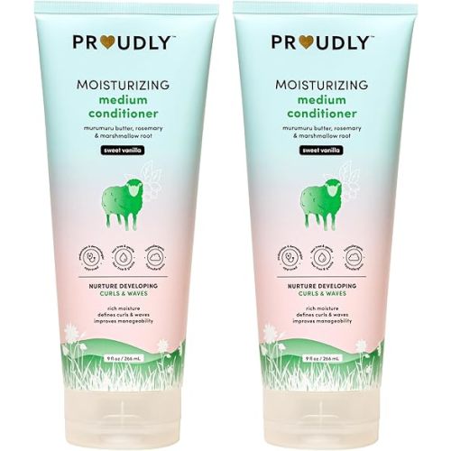 PROUDLY Moisturizing Wavy & Curly Hair Baby Conditioner by Gabrielle Union & Dwyane Wade, for Black & Brown Babies, Dry, Sensitive Skin, Sweet Vanilla, 2-Pack