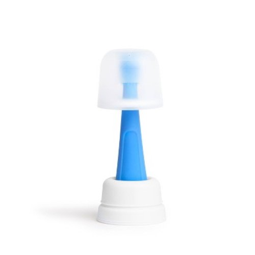 Ubbi 360° Baby Training Toothbrush with Safety Shield and Cover, Polaris Blue