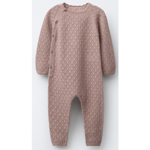 OPENWORK KNIT JUMPSUIT - Pink | ZARA United States